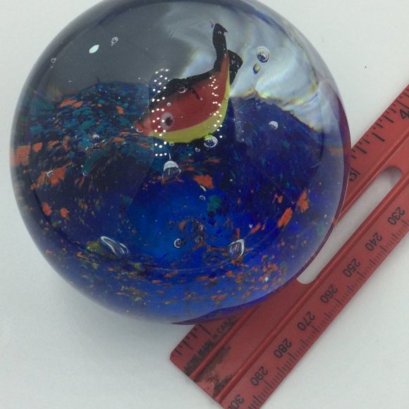 Blown Glass Paperweight Tropical Fish - Picture 2 of 6